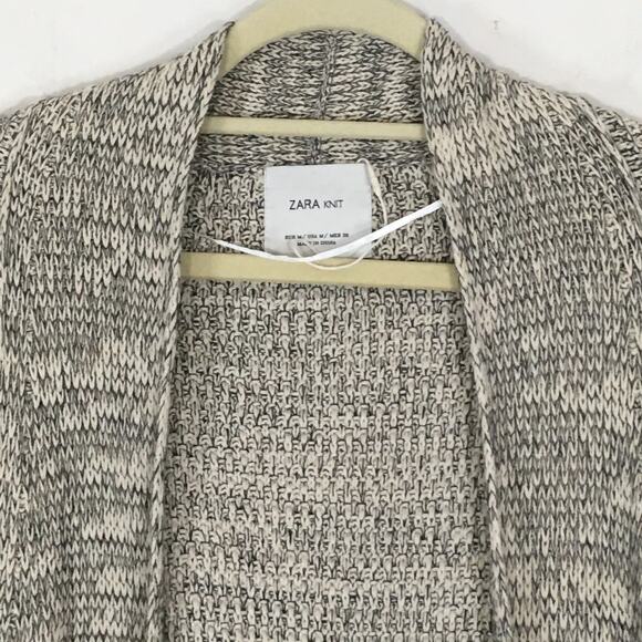 Zara Oversized Chunky Knit Open Front Long Cardigan Sweater Duster Medium - Picture 7 of 16